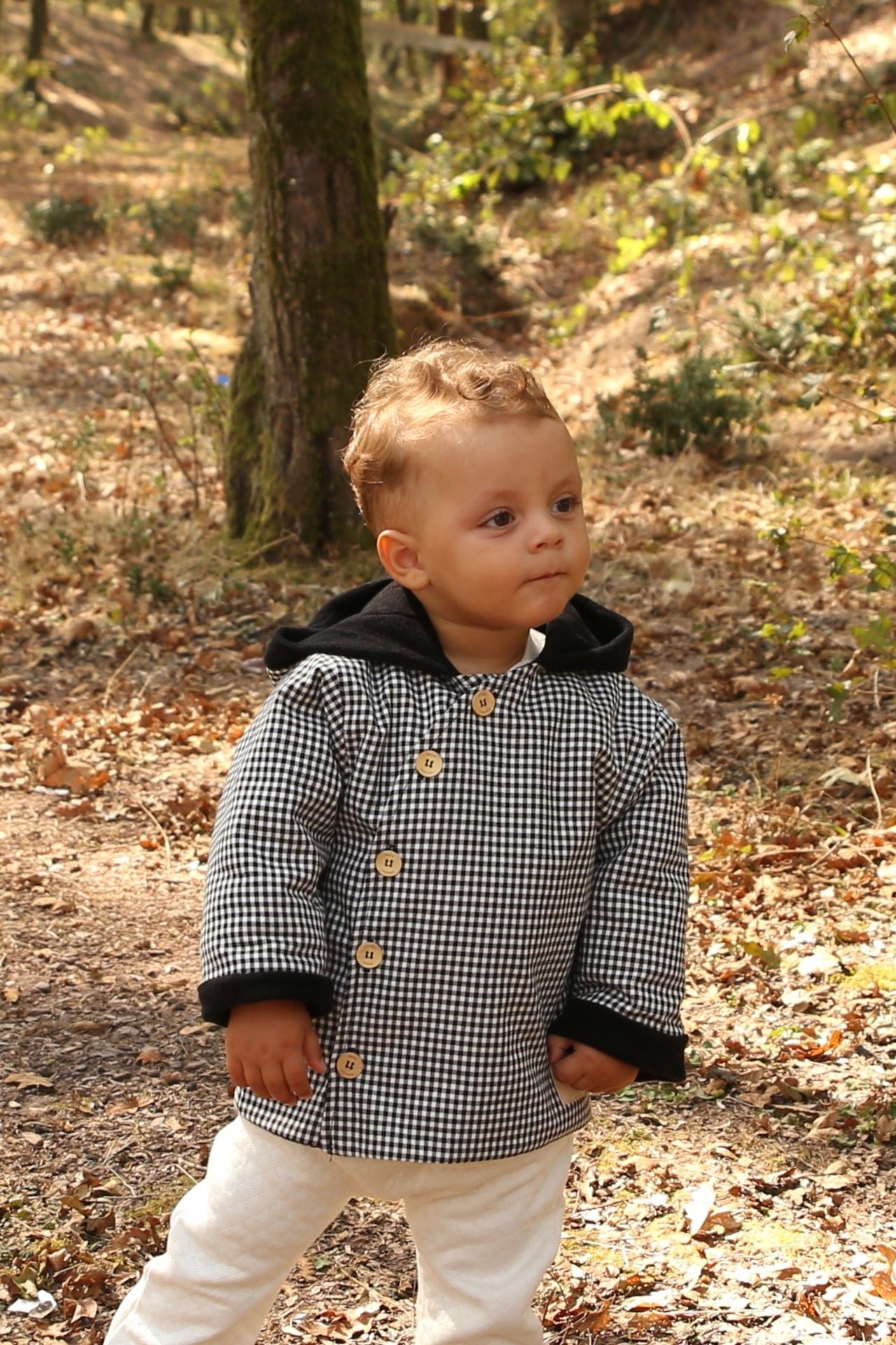 Totzee-Diagonal Mont Mini Ekose Siyah & Beyaz-Mont-2-Milagron.com