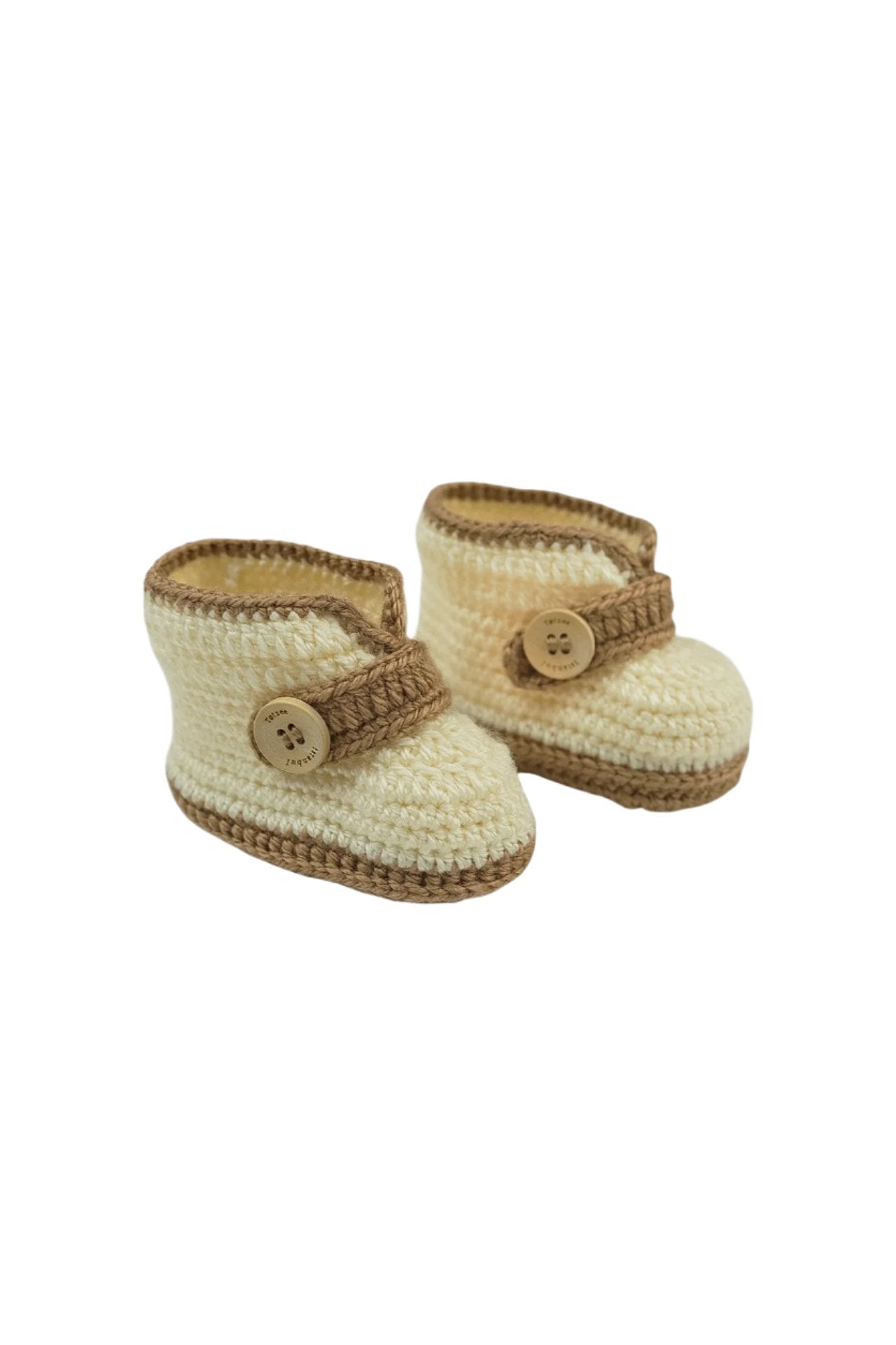 Totzee-Düğmeli Bot Patik Krem & Kahverengi-Patik-2-Milagron.com