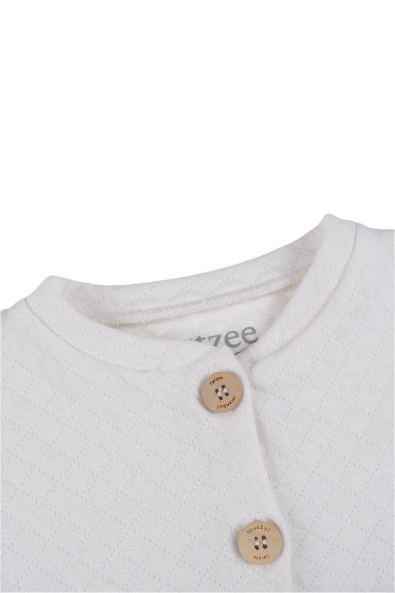 Totzee-Düğmeli Kapitone Basic Ceket - Ekru-Ceket-3-Milagron.com