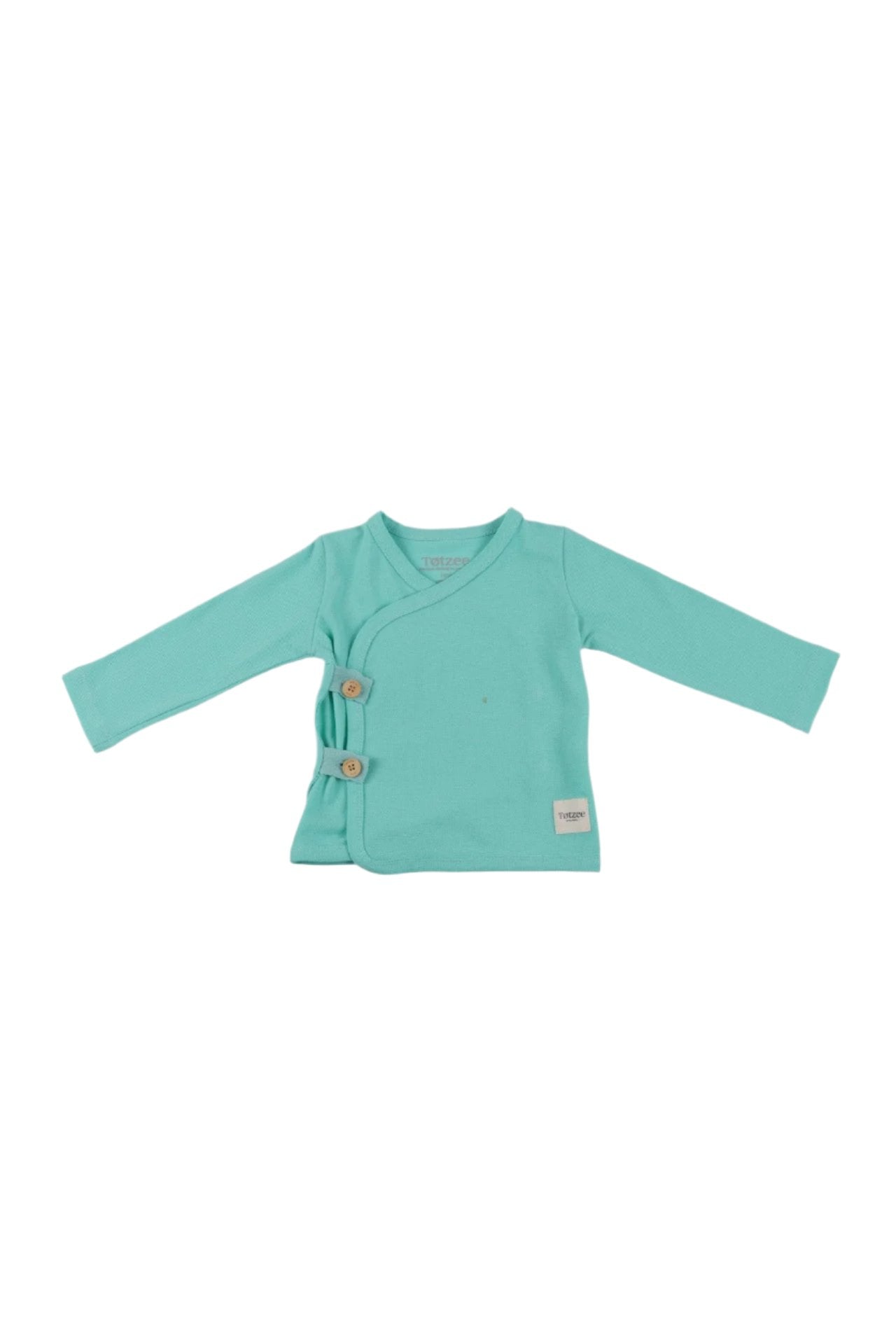 Totzee-Düğmeli Kruvaze Üst Mint Yeşili-Body-1-Milagron.com