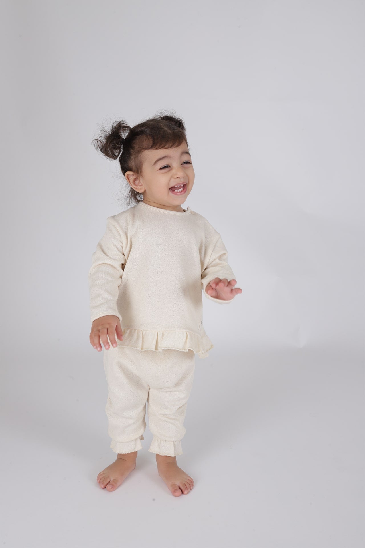 Totzee-Fırfırlı Pantolon Bej-Pantolon-2-Milagron.com