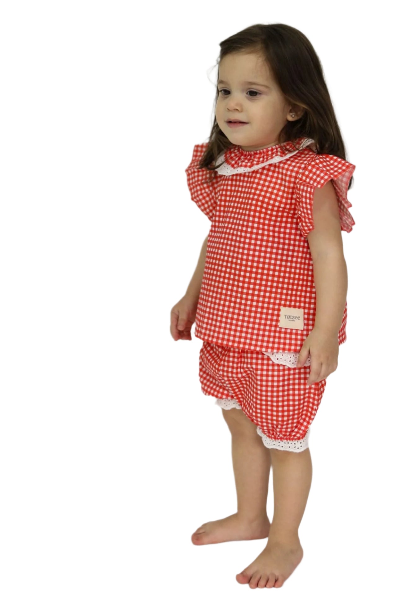 Totzee-Fisto Yaka Üst Mini Ekose Kırmızı & Beyaz-Gömlek-1-Milagron.com