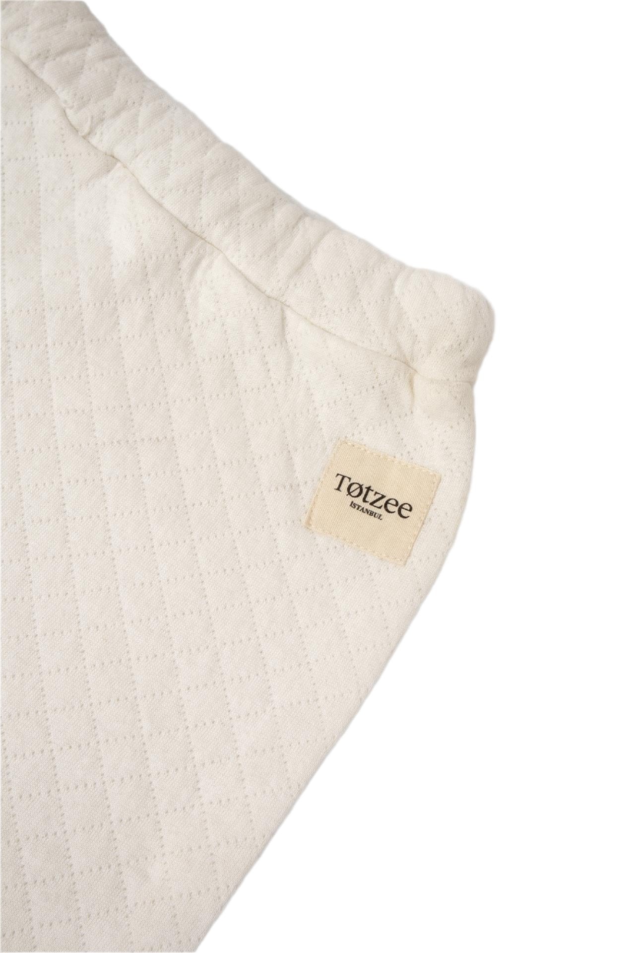 Totzee-Kapitone Harem Pantolon - Ekru-Pantolon-2-Milagron.com