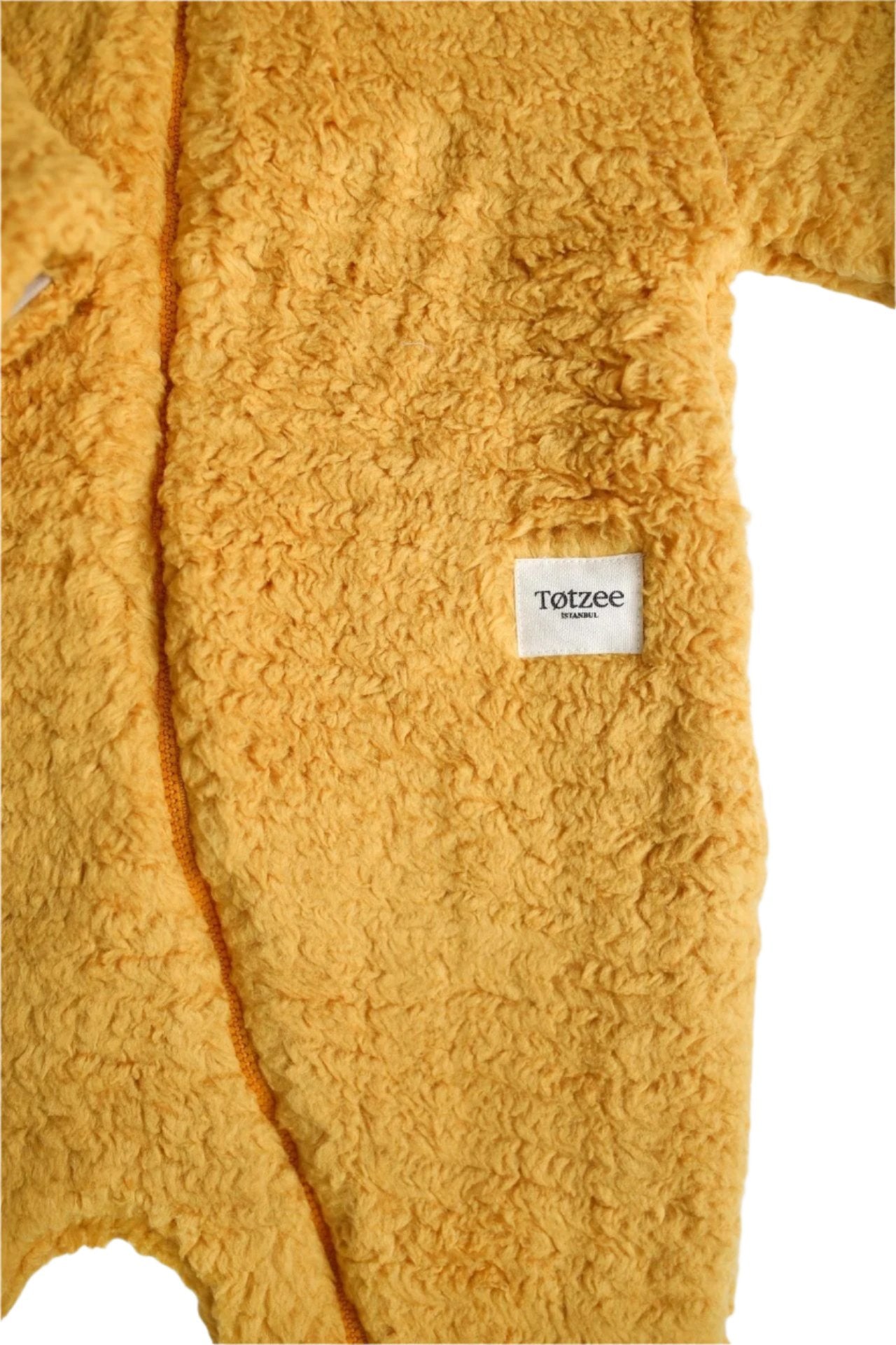 Totzee-Kapüşonlu Pelüş Tulum - Safran Sarısı-Çocuk Elbise & Tulum-2-Milagron.com