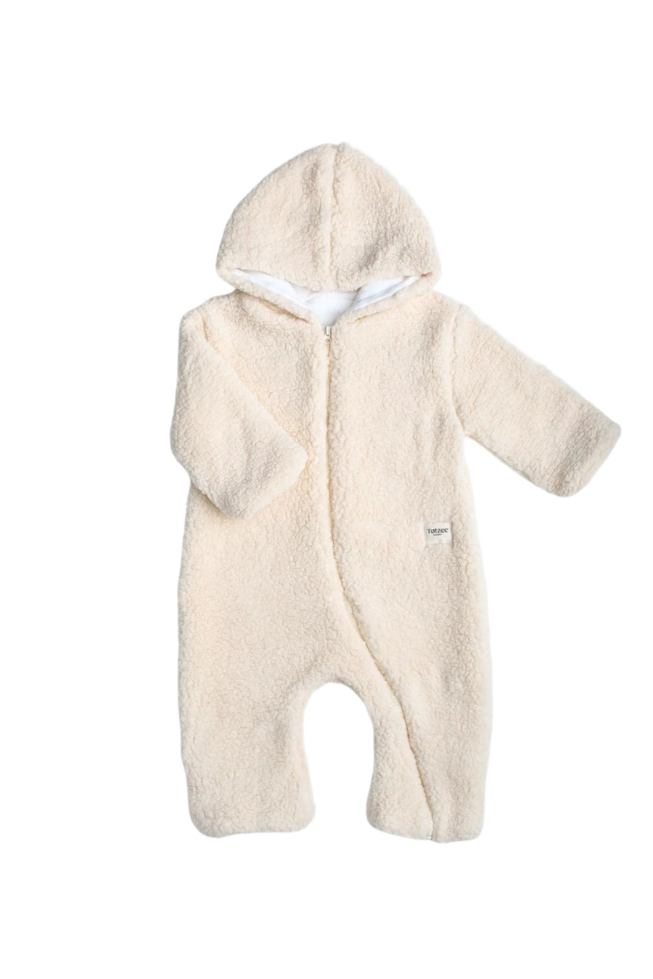 Totzee-Kapüşonlu Pelüş Tulum Vanilya Rengi-Çocuk Elbise & Tulum-1-Milagron.com