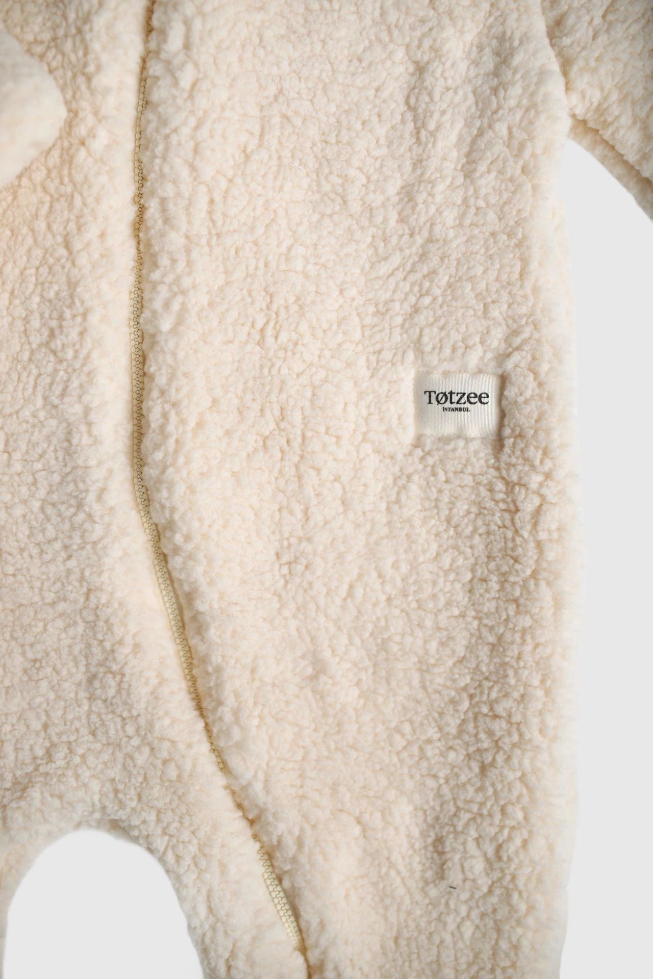 Totzee-Kapüşonlu Pelüş Tulum Vanilya Rengi-Çocuk Elbise & Tulum-3-Milagron.com