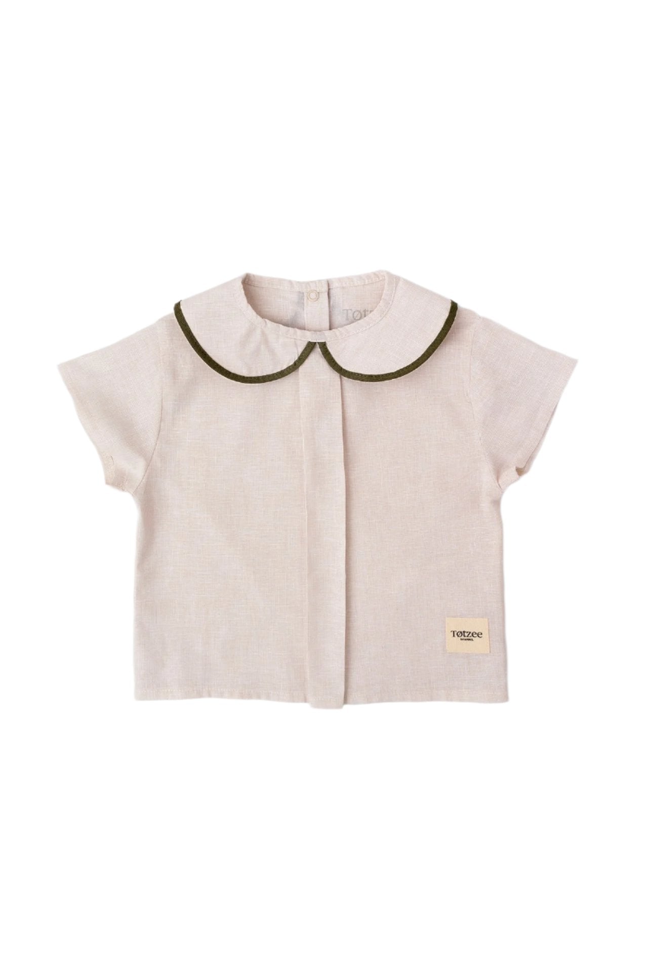 Totzee-Keten Bebe Yaka Pileli Üst Fildişi-T-Shirts-1-Milagron.com