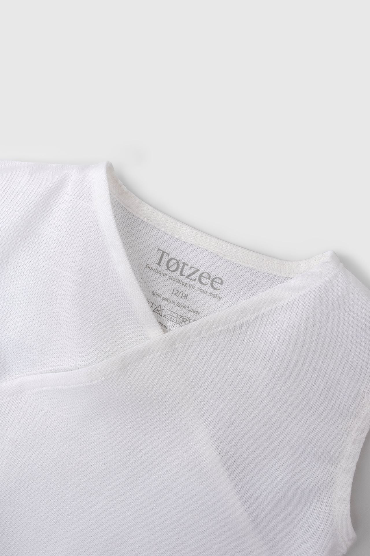 Totzee-Keten Kruvaze Tulum Kar Beyazı-Çocuk Elbise & Tulum-3-Milagron.com