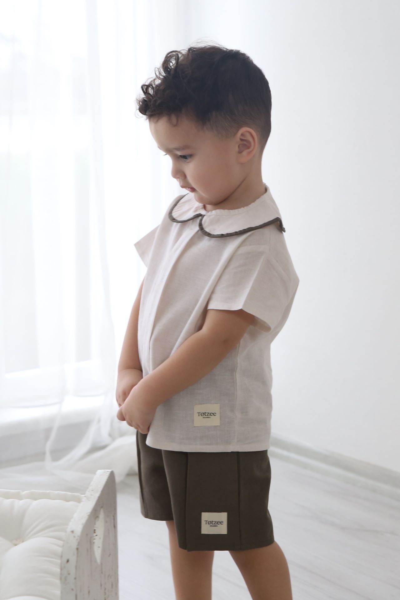 Totzee-Keten Pileli Şort Haki-Şort-2-Milagron.com