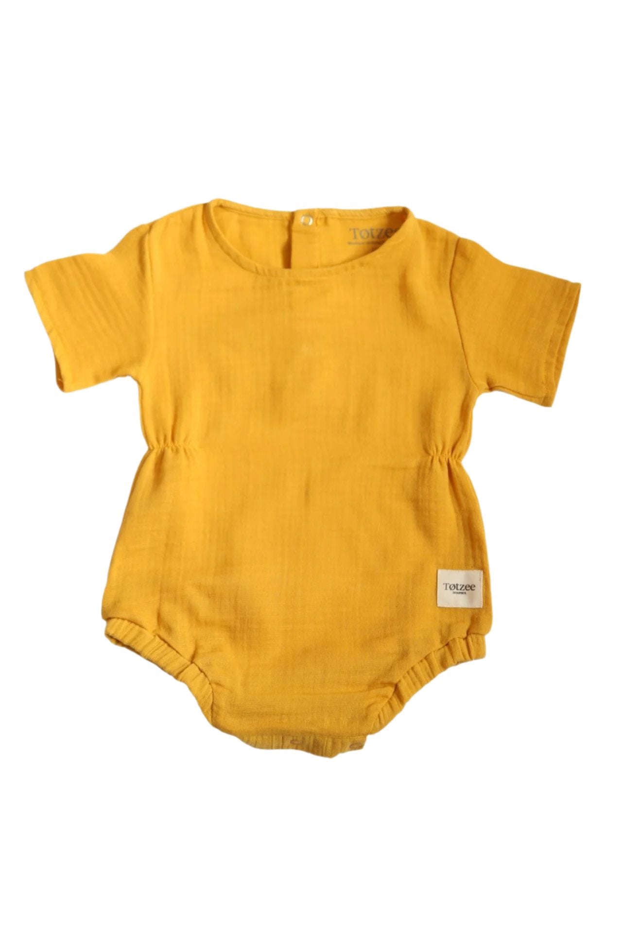 Totzee-Müslin Belden Büzgülü Tulum - Sonbahar Sarısı-Çocuk Elbise & Tulum-1-Milagron.com