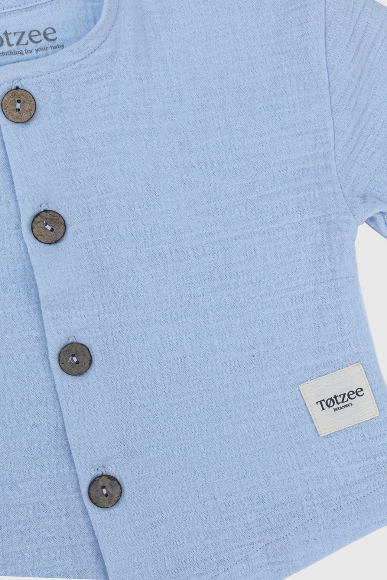 Totzee-Müslin Düğmeli Basic Üst Bebek Mavisi-Ceket-3-Milagron.com