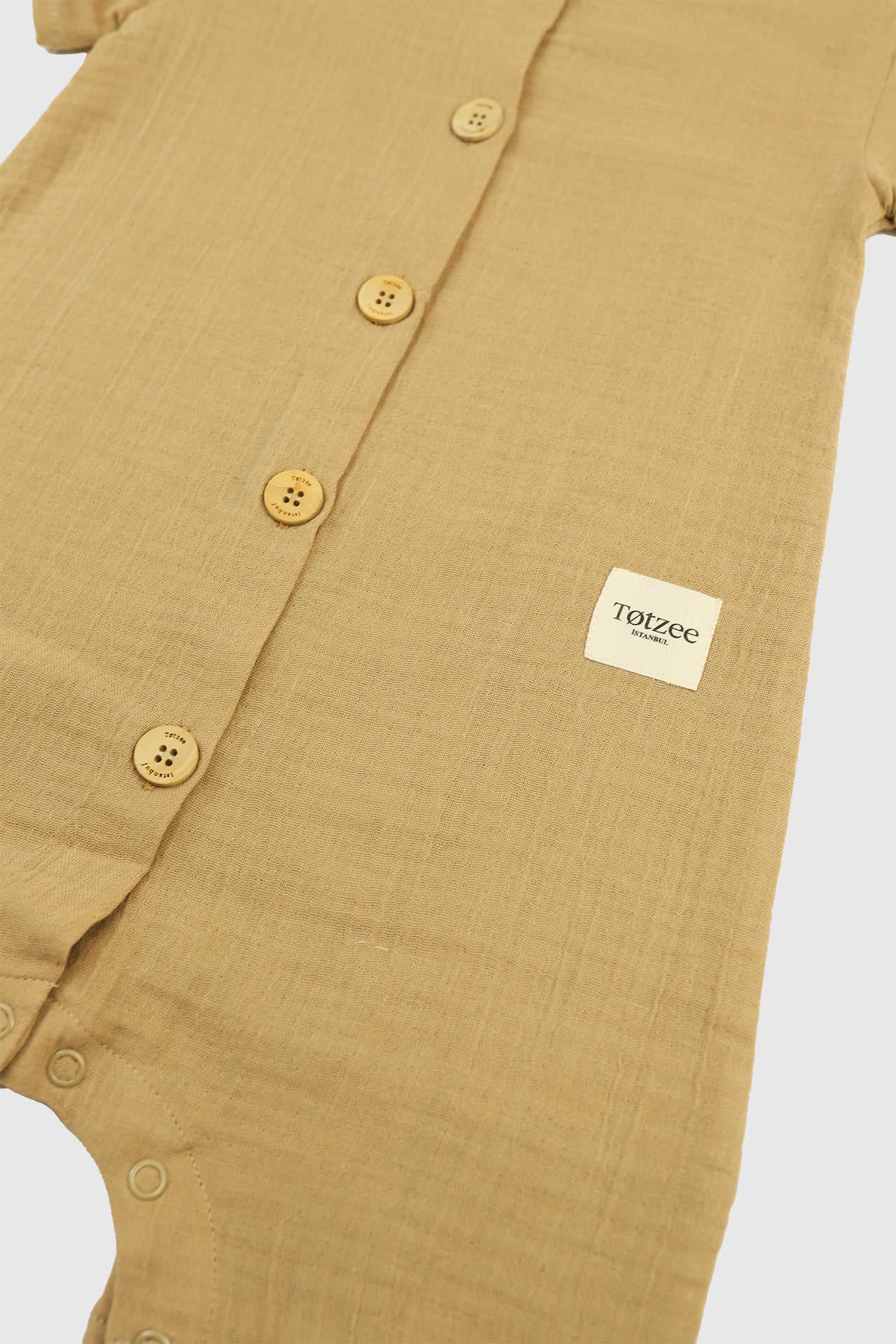 Totzee-Müslin Düğmeli Tulum Kumsal Beji-Çocuk Elbise & Tulum-3-Milagron.com