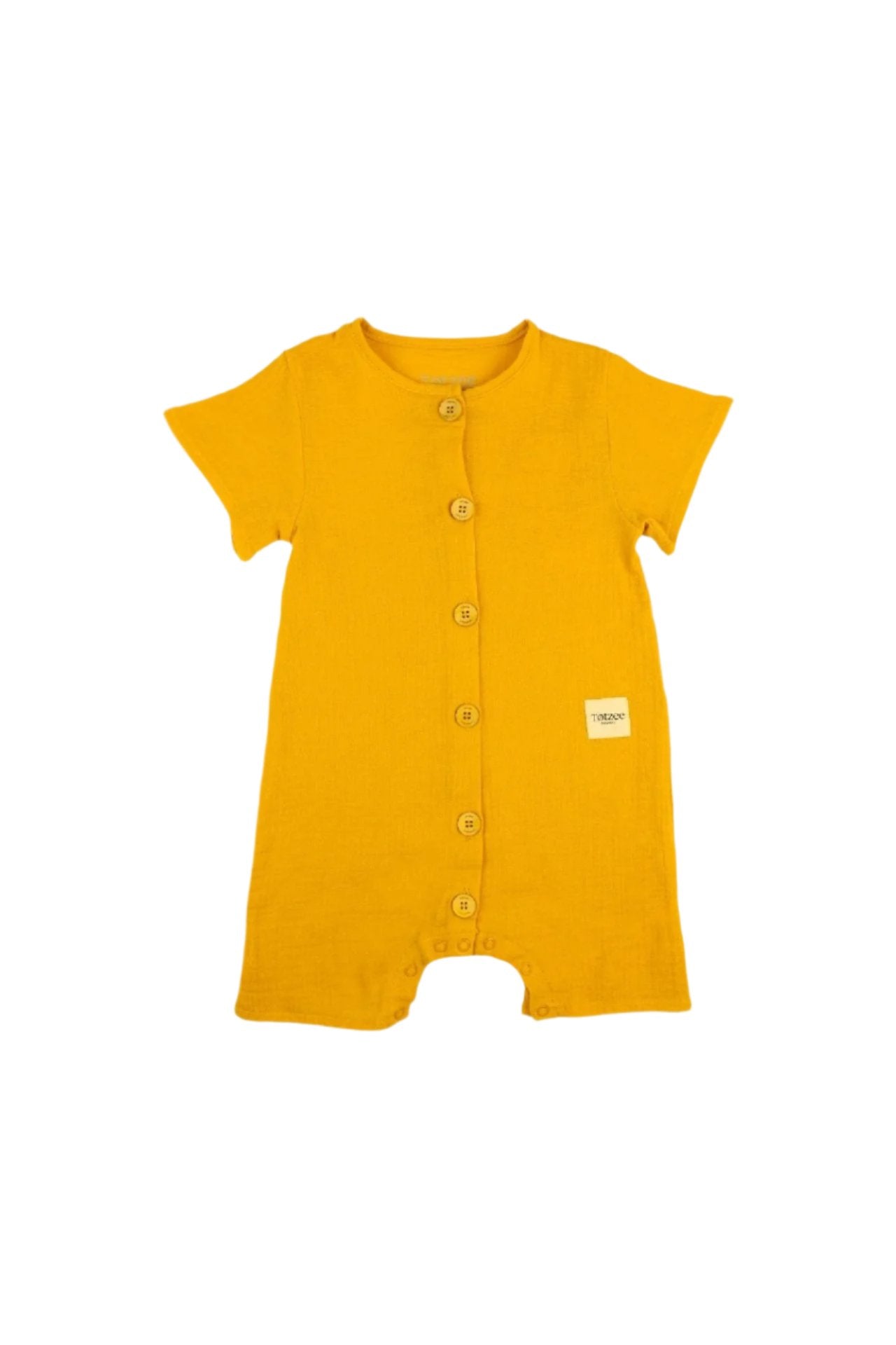 Totzee-Müslin Düğmeli Tulum - Sonbahar Sarısı-Çocuk Elbise & Tulum-1-Milagron.com