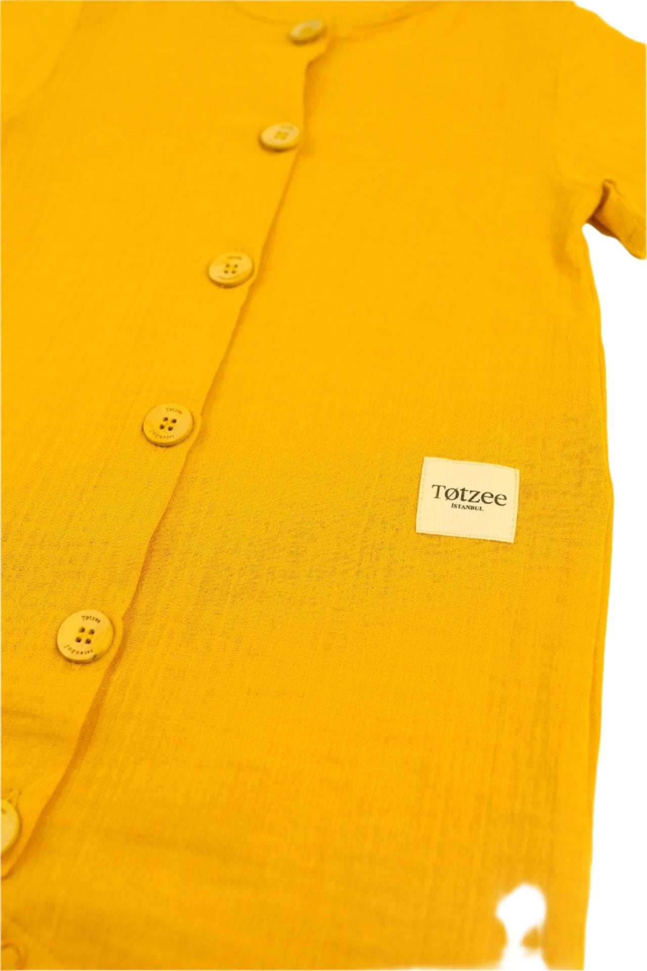 Totzee-Müslin Düğmeli Tulum - Sonbahar Sarısı-Çocuk Elbise & Tulum-3-Milagron.com