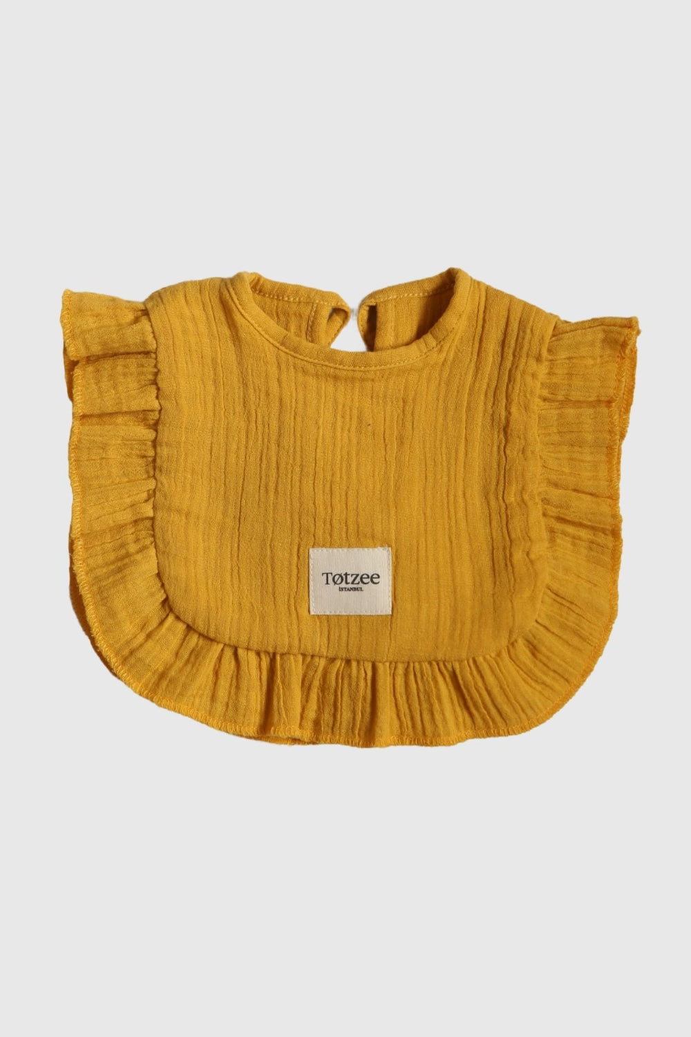 Totzee-Müslin Fırfırlı Mama Önlüğü Sonbahar Sarısı-Önlük-2-Milagron.com