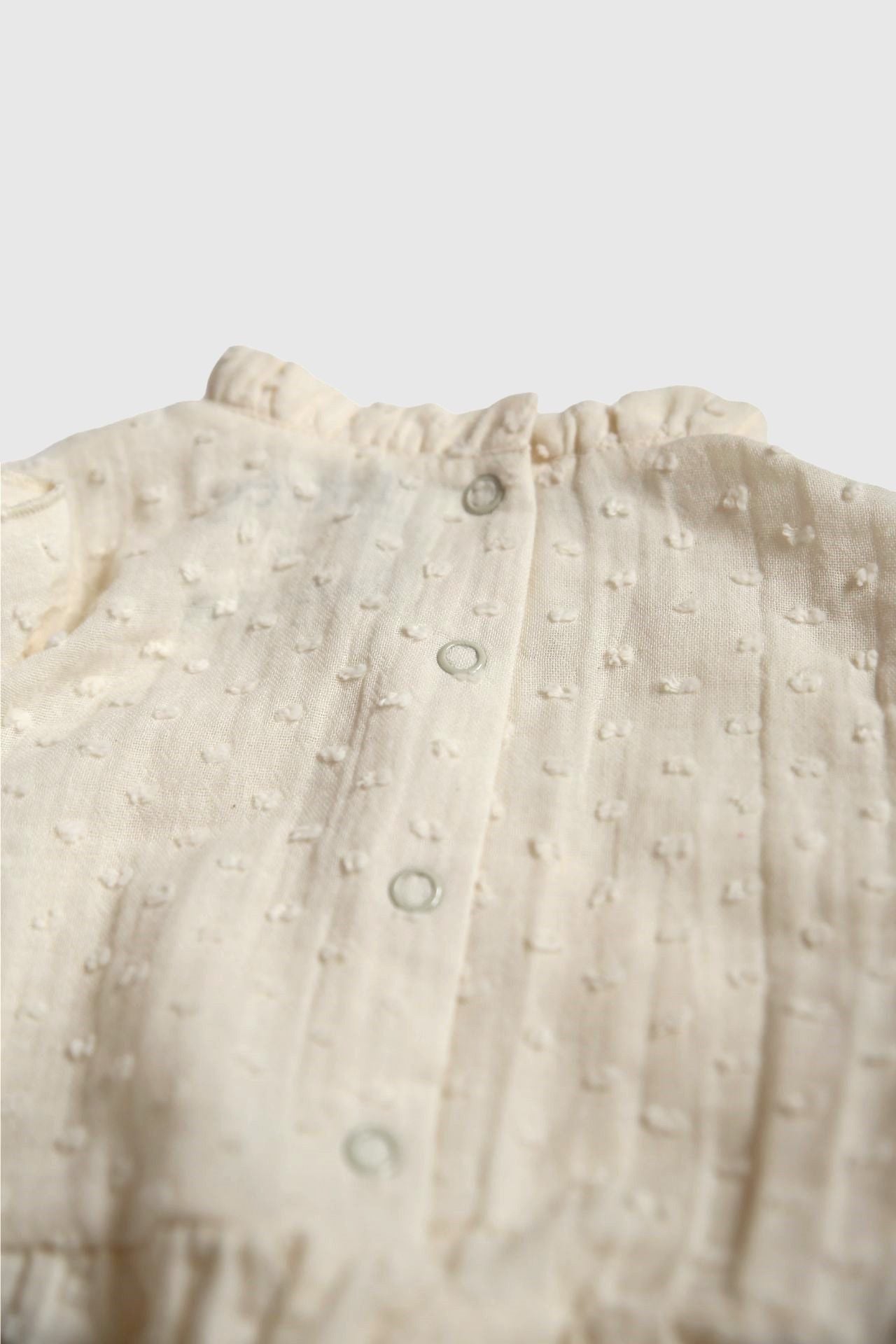 Totzee-Müslin Fırfırlı Mini Ponpon Tulum Deniz Kabuğu-Çocuk Elbise & Tulum-4-Milagron.com