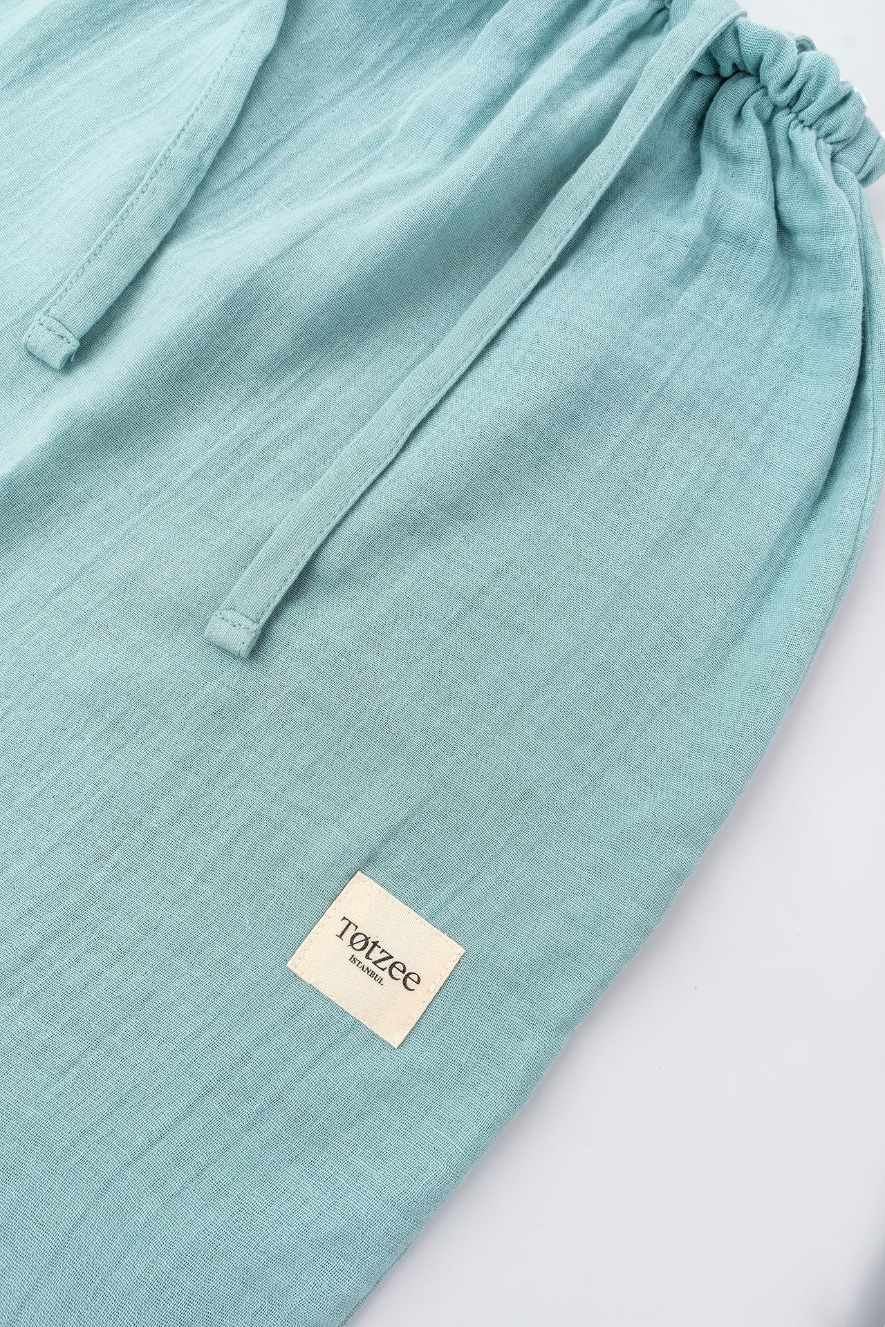 Totzee-Müslin İp Askılı Balon Tulum Camgöbeği-Çocuk Elbise & Tulum-3-Milagron.com