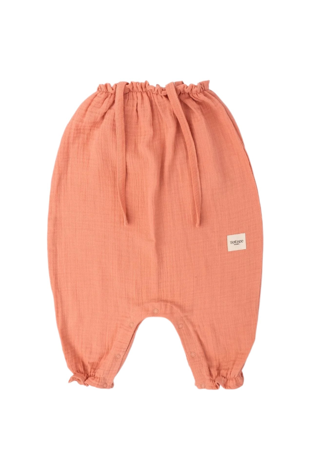 Totzee-Müslin İp Askılı Balon Tulum Mercan Rengi-Çocuk Elbise & Tulum-1-Milagron.com