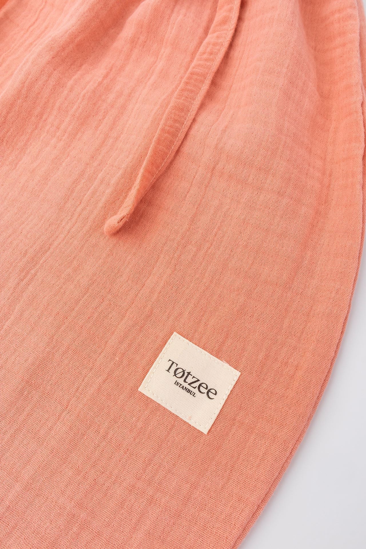 Totzee-Müslin İp Askılı Balon Tulum Mercan Rengi-Çocuk Elbise & Tulum-3-Milagron.com