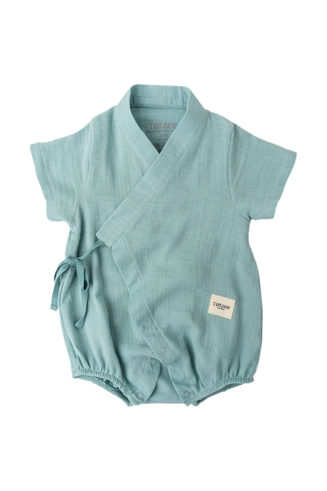 Totzee-Müslin Kısa Kimono Tulum Camgöbeği-Çocuk Elbise & Tulum-1-Milagron.com