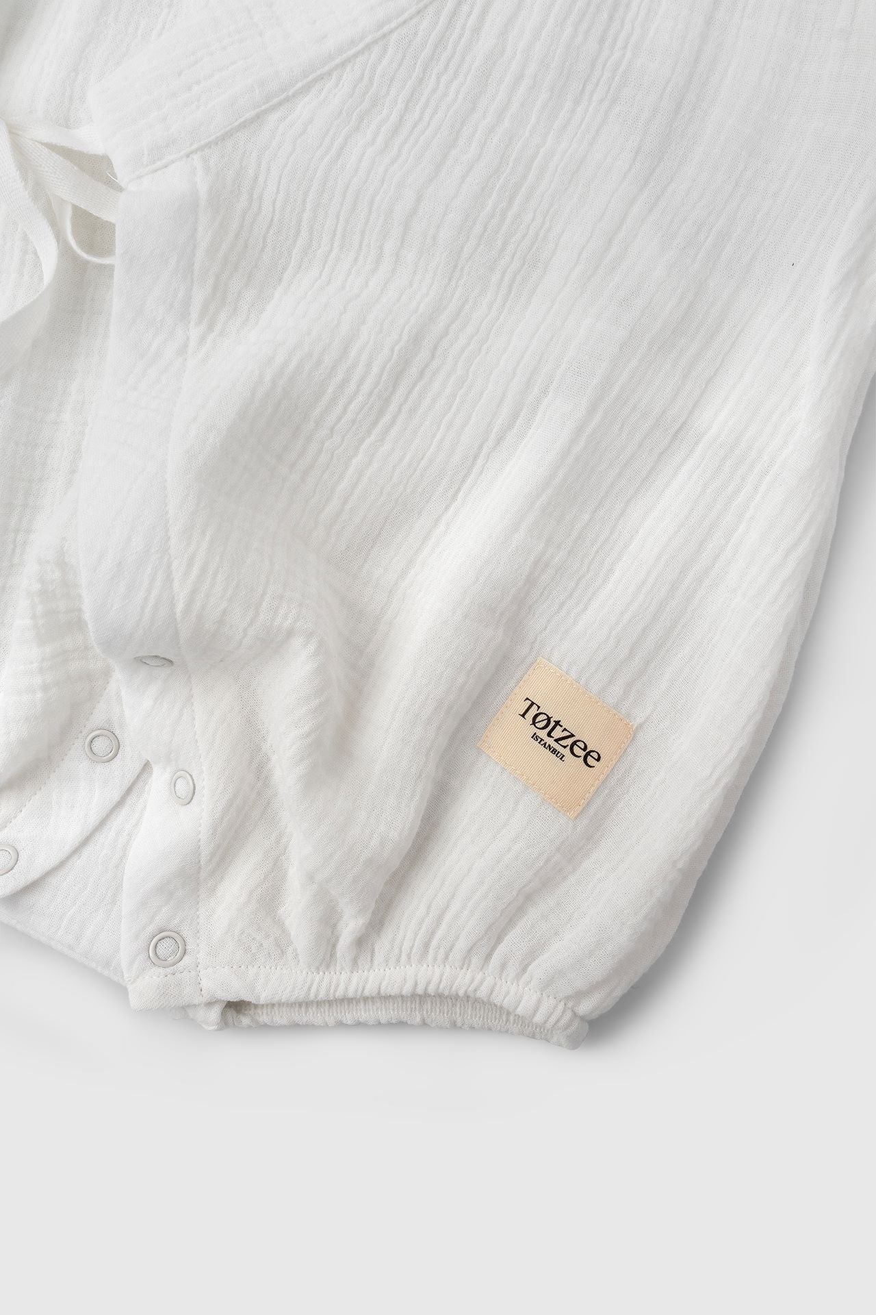 Totzee-Müslin Kısa Kimono Tulum Ekru-Çocuk Elbise & Tulum-3-Milagron.com