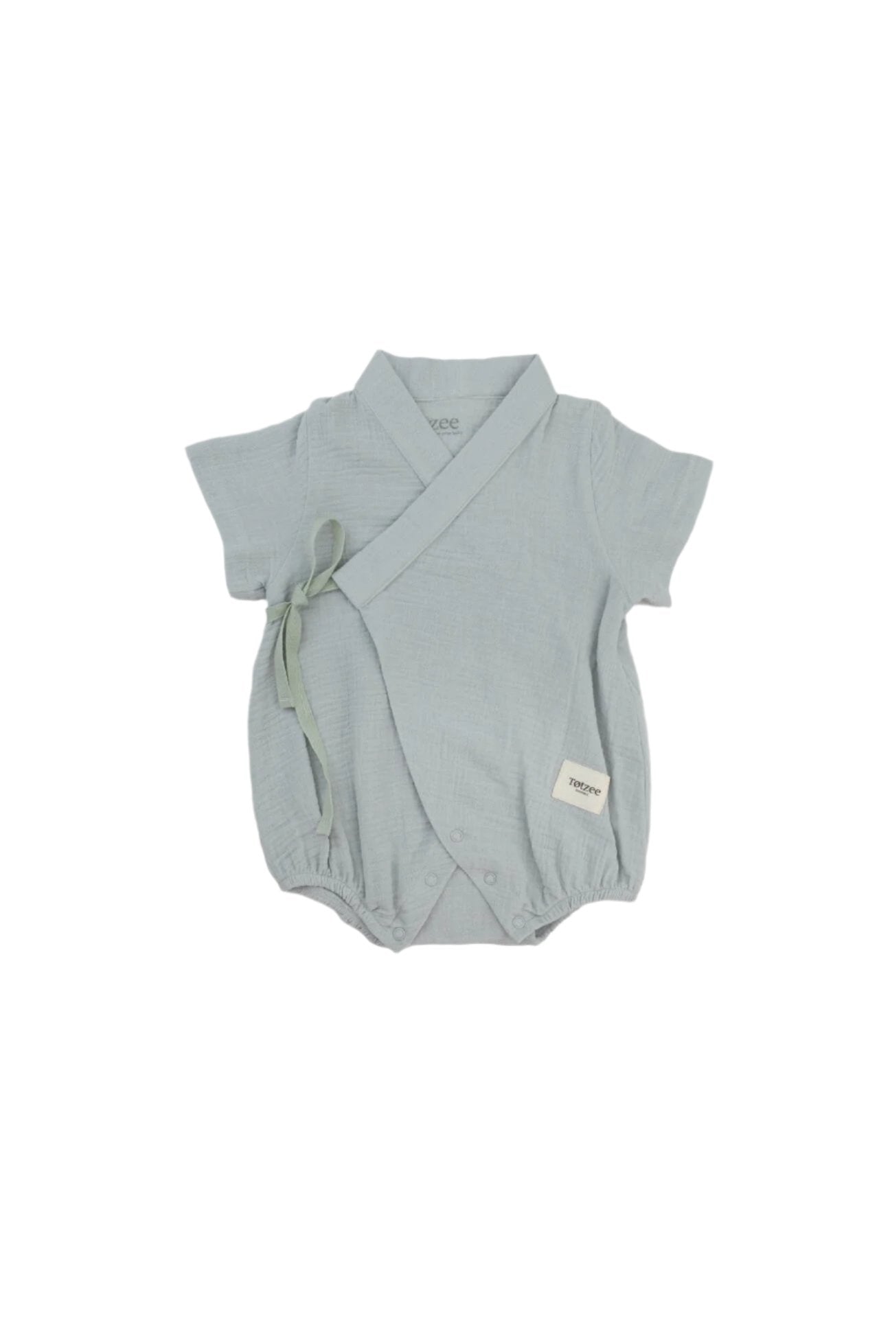 Totzee-Müslin Kısa Kimono Tulum Sis Grisi-Çocuk Elbise & Tulum-1-Milagron.com