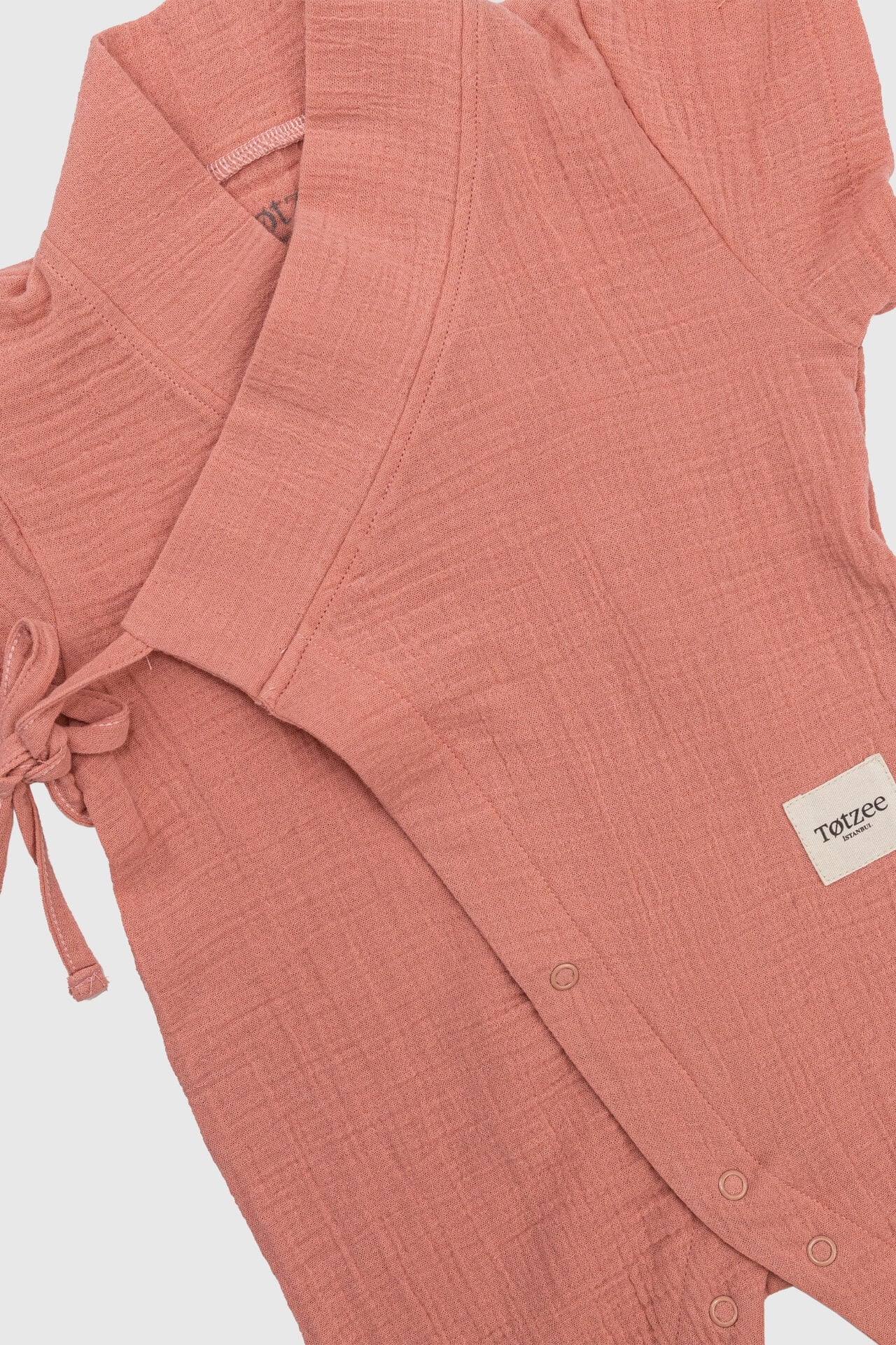 Totzee-Müslin Uzun Kimono Tulum Mercan Rengi-Çocuk Elbise & Tulum-3-Milagron.com