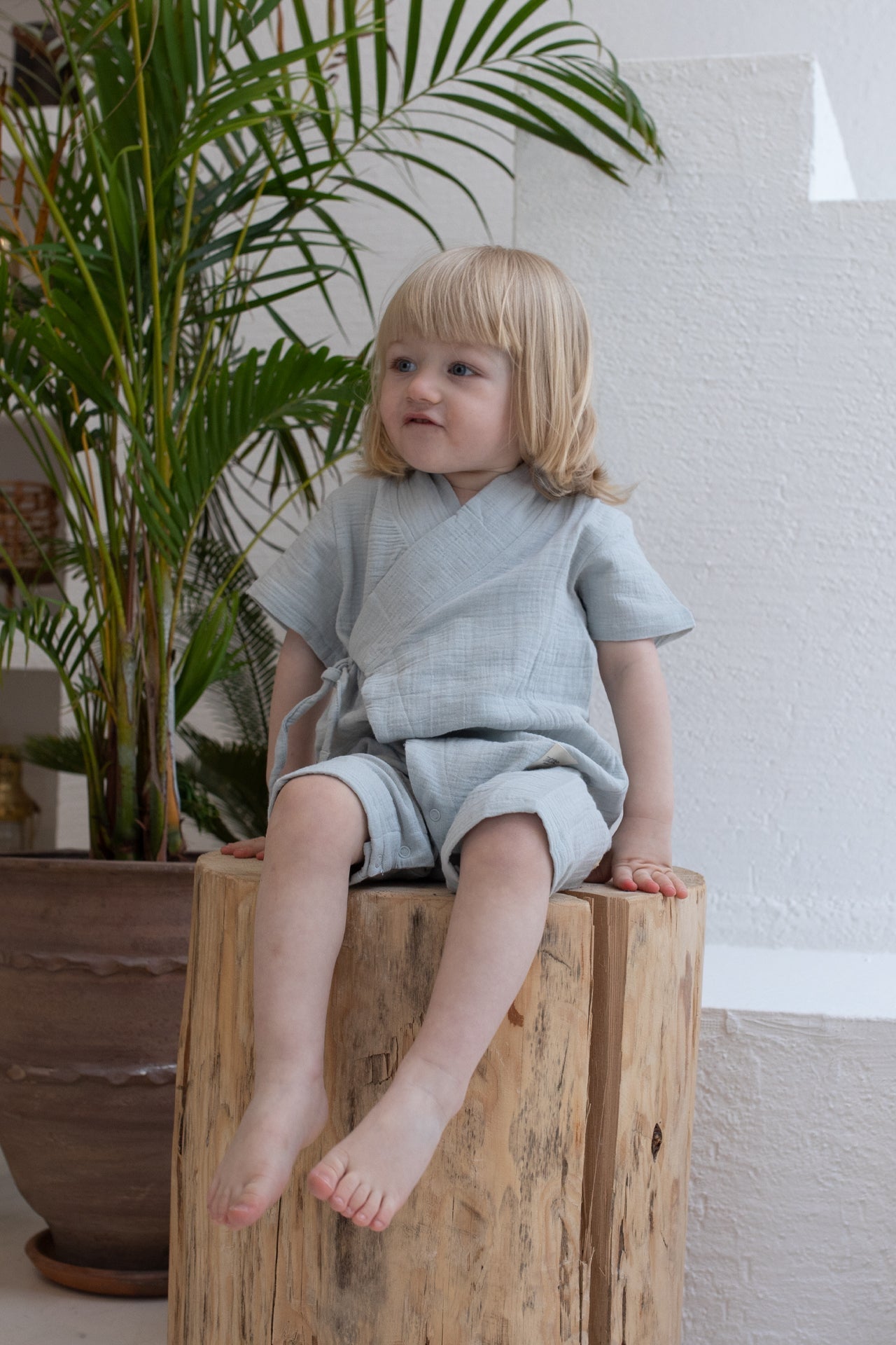 Totzee-Müslin Uzun Kimono Tulum Sis Grisi-Çocuk Elbise & Tulum-2-Milagron.com