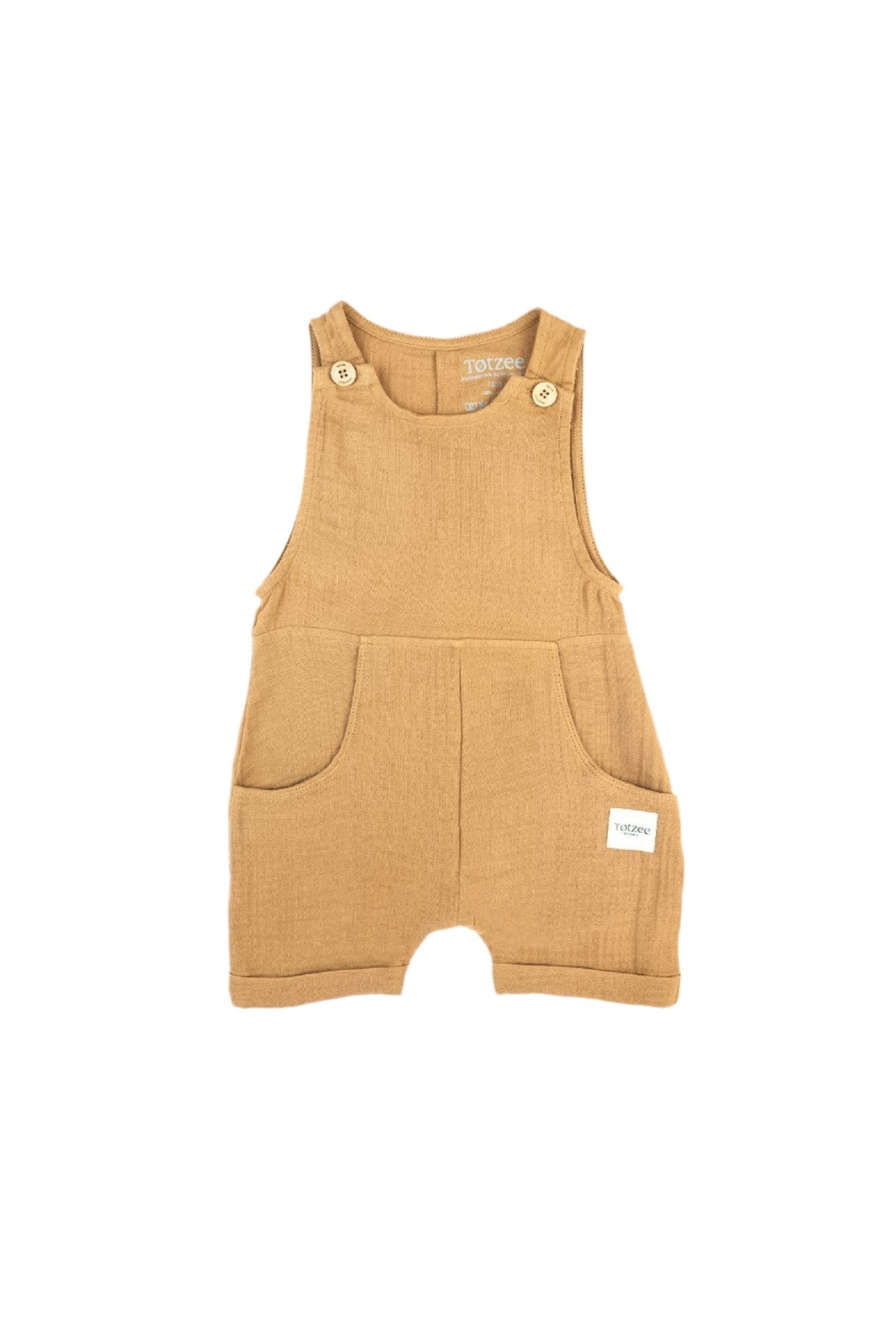 Totzee-Müslin Yandan Cepli Salopet Camel Kahverengi-Salopet-1-Milagron.com