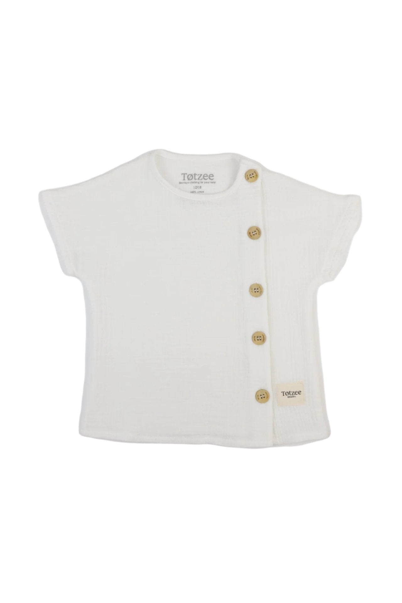 Totzee-Müslin Yandan Düğmeli Üst Ekru-T-Shirts-1-Milagron.com