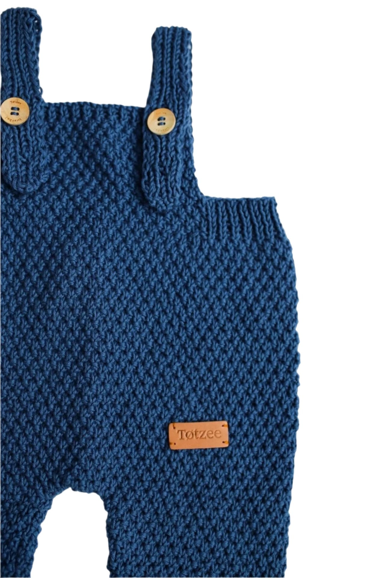 Totzee-Organik El Örgüsü Salopet - Indigo Mavi-Salopet-2-Milagron.com