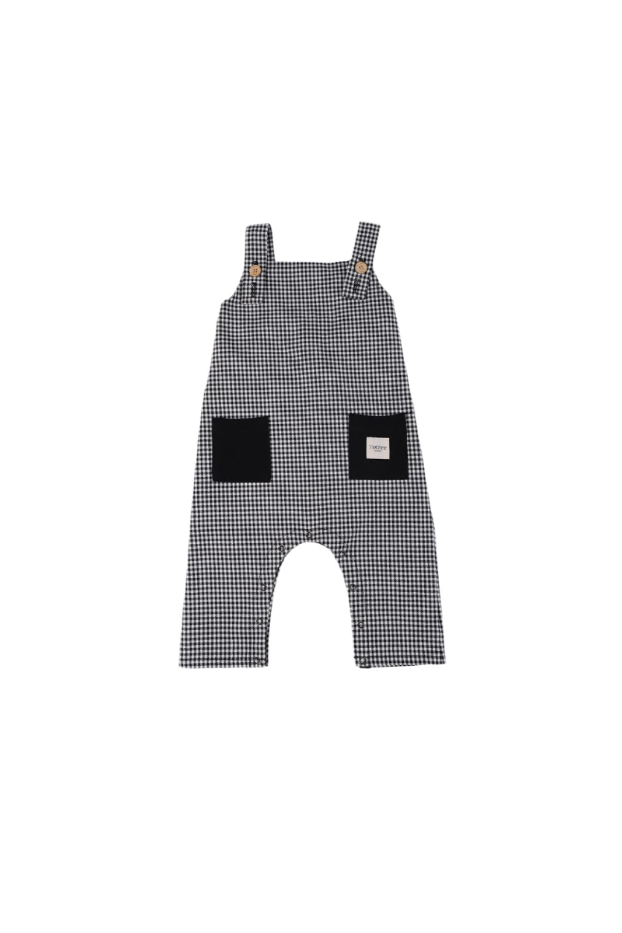 Totzee-Salopet Mini Ekose Siyah & Beyaz-Salopet-1-Milagron.com