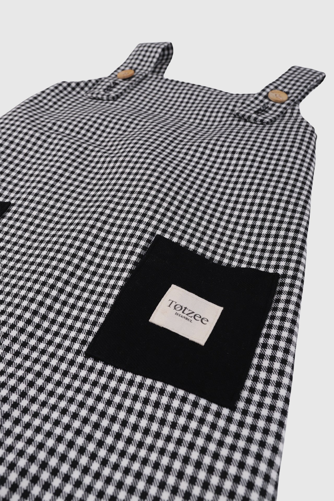 Totzee-Salopet Mini Ekose Siyah & Beyaz-Salopet-3-Milagron.com