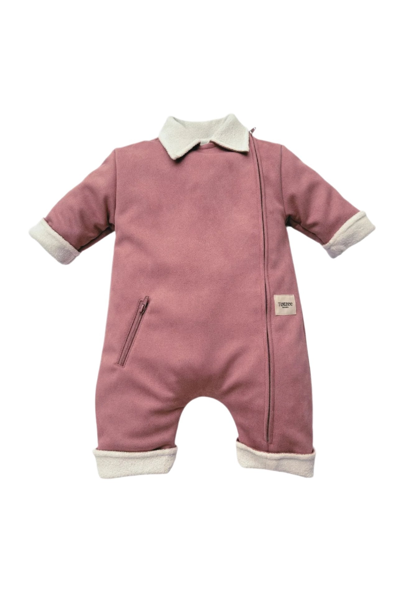 Totzee-Scuba Süet Önden Fermuarlı Tulum Gül Kurusu-Çocuk Elbise & Tulum-1-Milagron.com