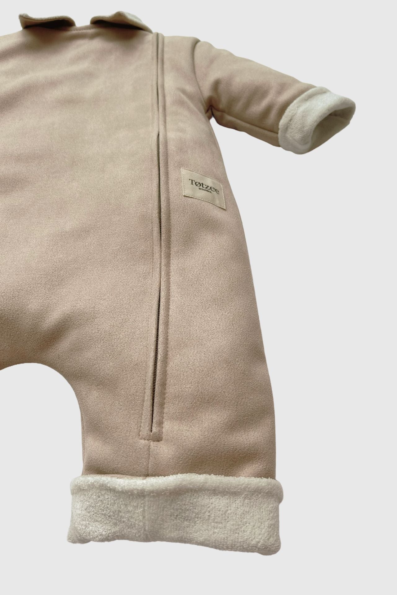 Totzee-Scuba Süet Önden Fermuarlı Tulum Latte-Çocuk Elbise & Tulum-3-Milagron.com