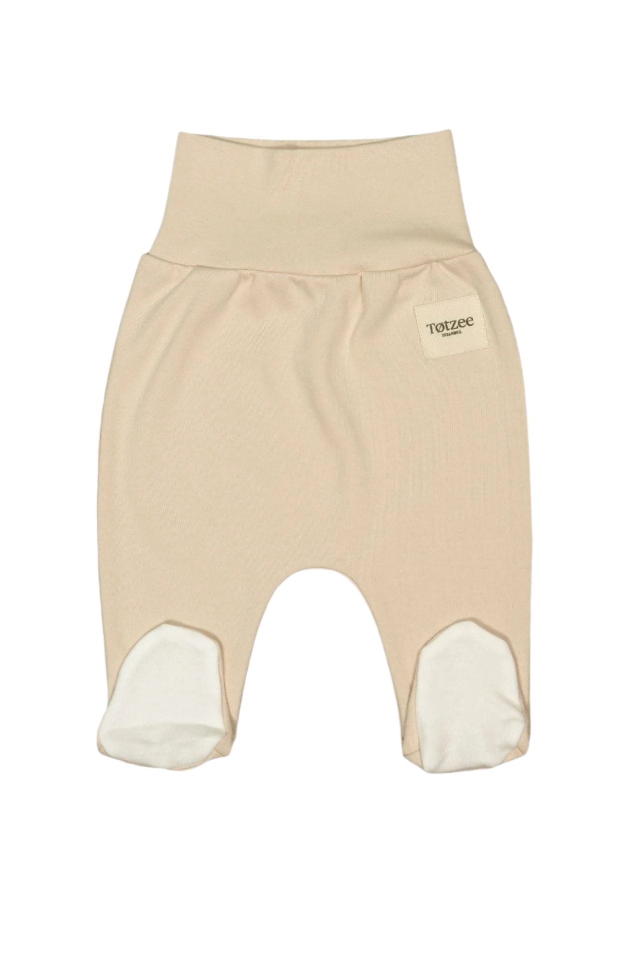 Totzee-Yüksek Bel Basic Patikli Pantolon Kahve Köpüğü-Pantolon-1-Milagron.com