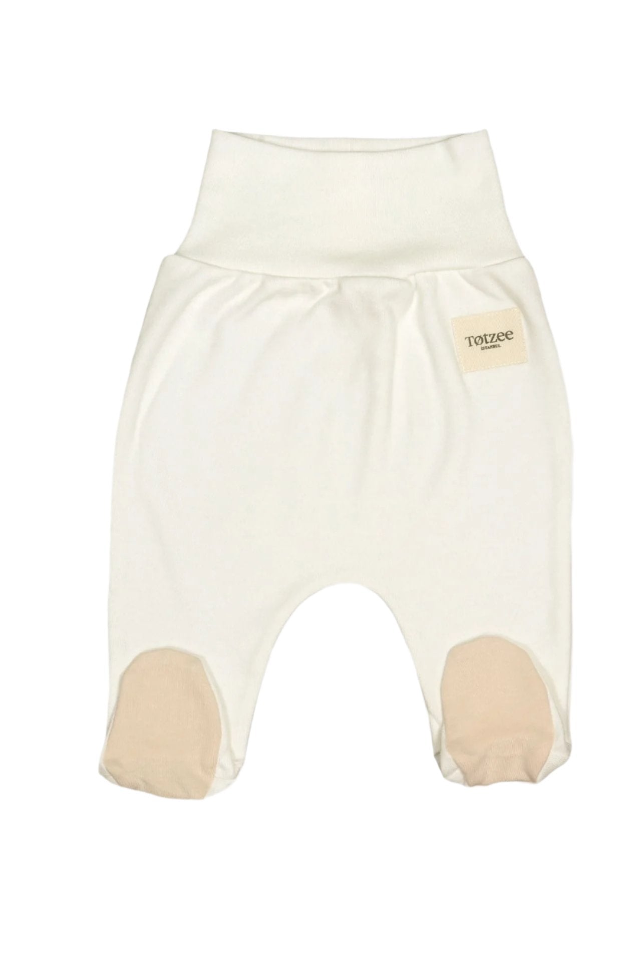 Totzee-Yüksek Bel Basic Patikli Pantolon Süt Köpüğü-Eşofman-1-Milagron.com