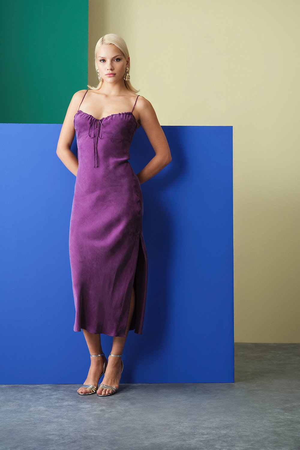 Towdoo-Aster Askılı Elbise - Lacivert-Elbise-11-Milagron.com