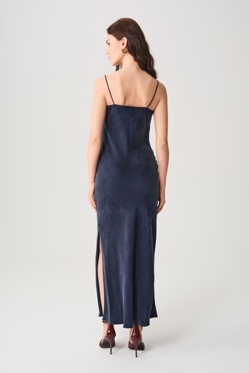 Towdoo-Aster Askılı Elbise - Lacivert-Elbise-7-Milagron.com