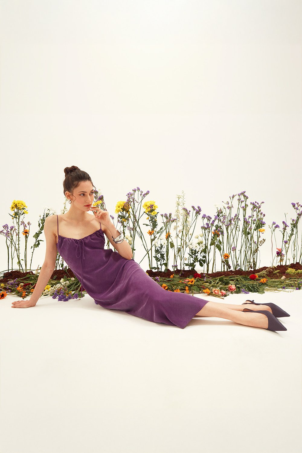 Towdoo-Aster – Askılı Elbise - Mürdüm-Elbise-3-Milagron.com