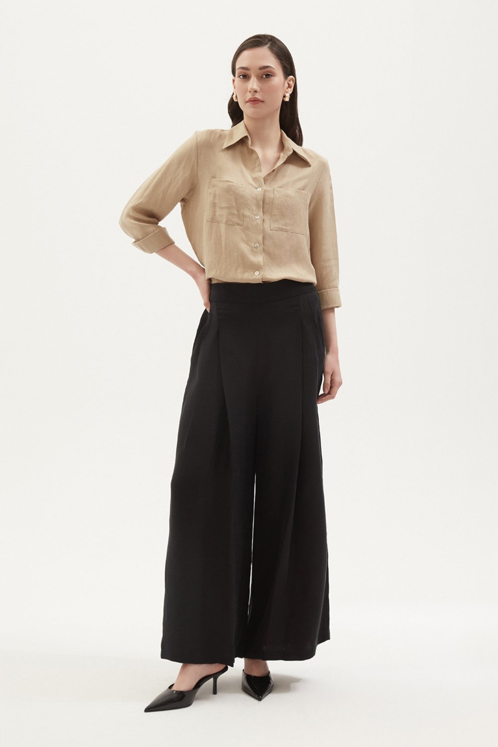 Towdoo-Daisy – Klasik Gömlek - Kahve-Gömlek-6-Milagron.com