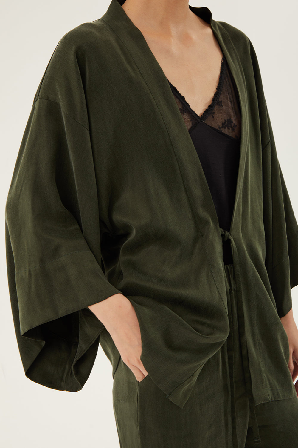 Towdoo-Day – Koyu Yeşil – Kısa Kimono-Kimono-3-Milagron.com