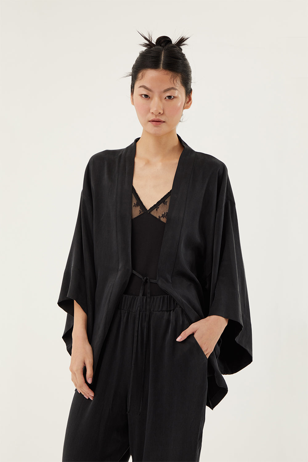 Towdoo-Day – Siyah – Kısa Kimono-Kimono-2-Milagron.com