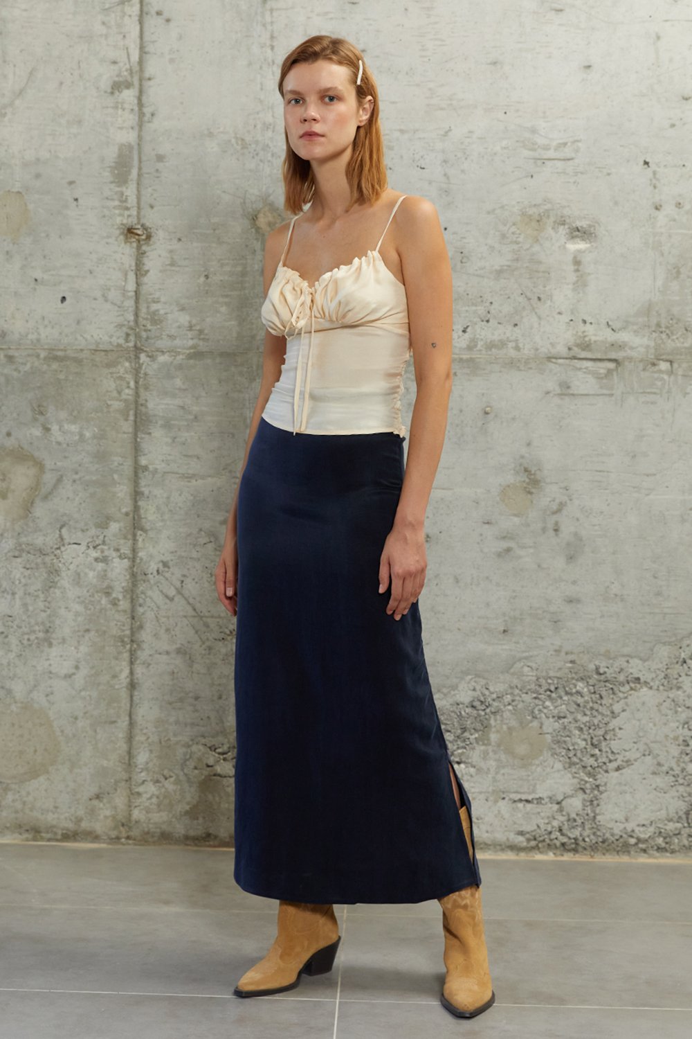 Towdoo-J’adore – Lacivert – Uzun Etek-Etek-1-Milagron.com