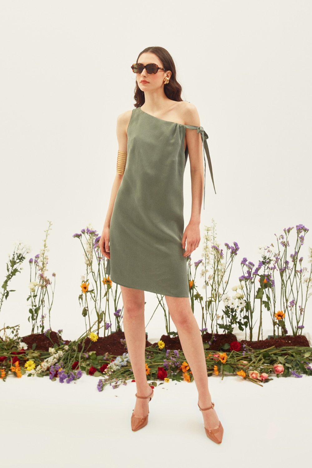 Towdoo-Jasmine – Mini Elbise - Yeşil-Elbise-2-Milagron.com