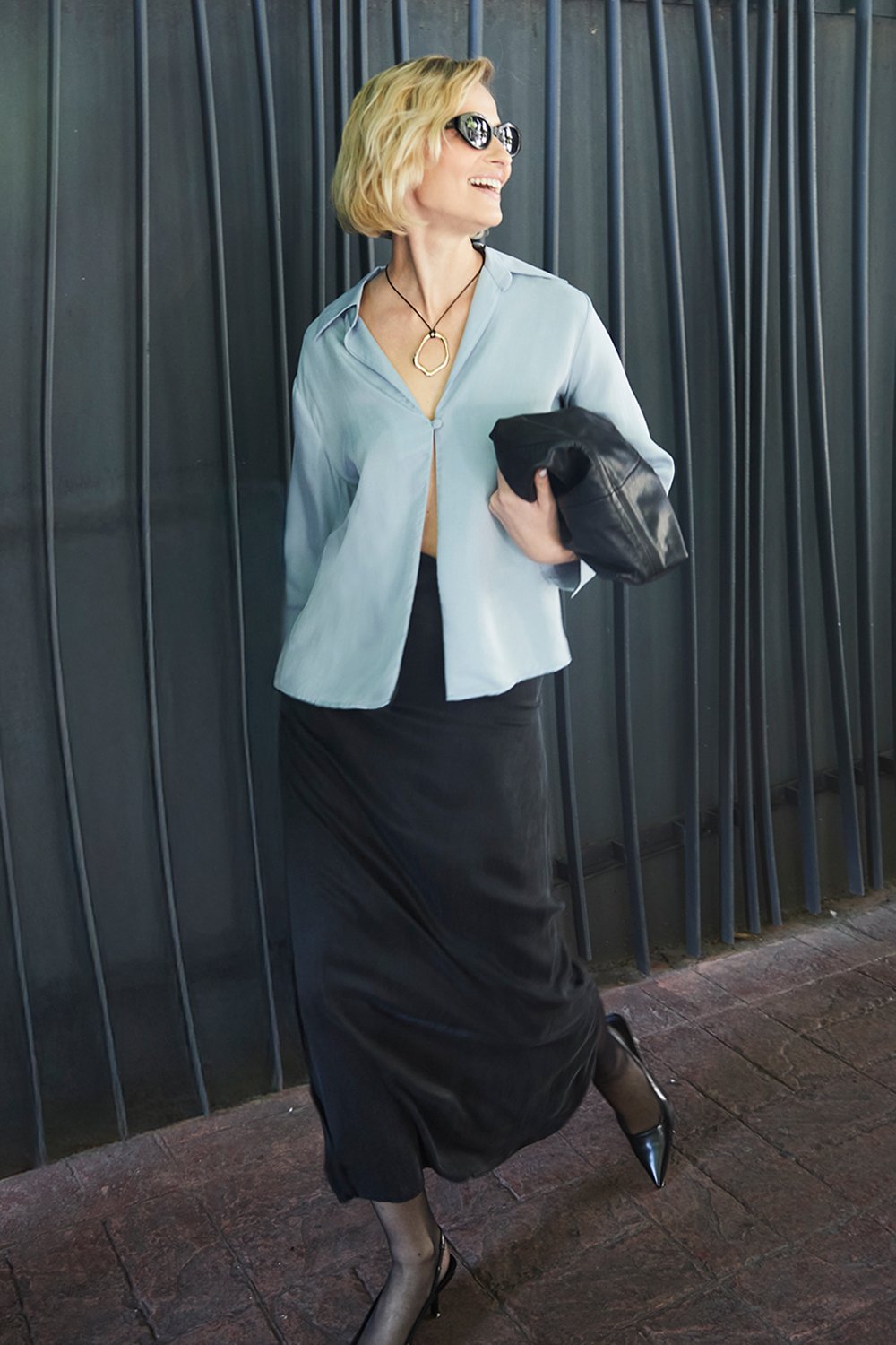 Towdoo-Lavender – Tek Düğmeli Gömlek - Mavi-Gömlek-2-Milagron.com