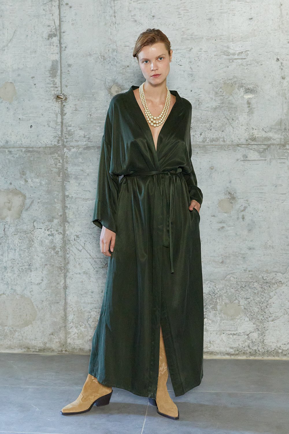 Towdoo-Milky Way - Koyu Yeşil - Uzun Kimono-Kimono-2-Milagron.com