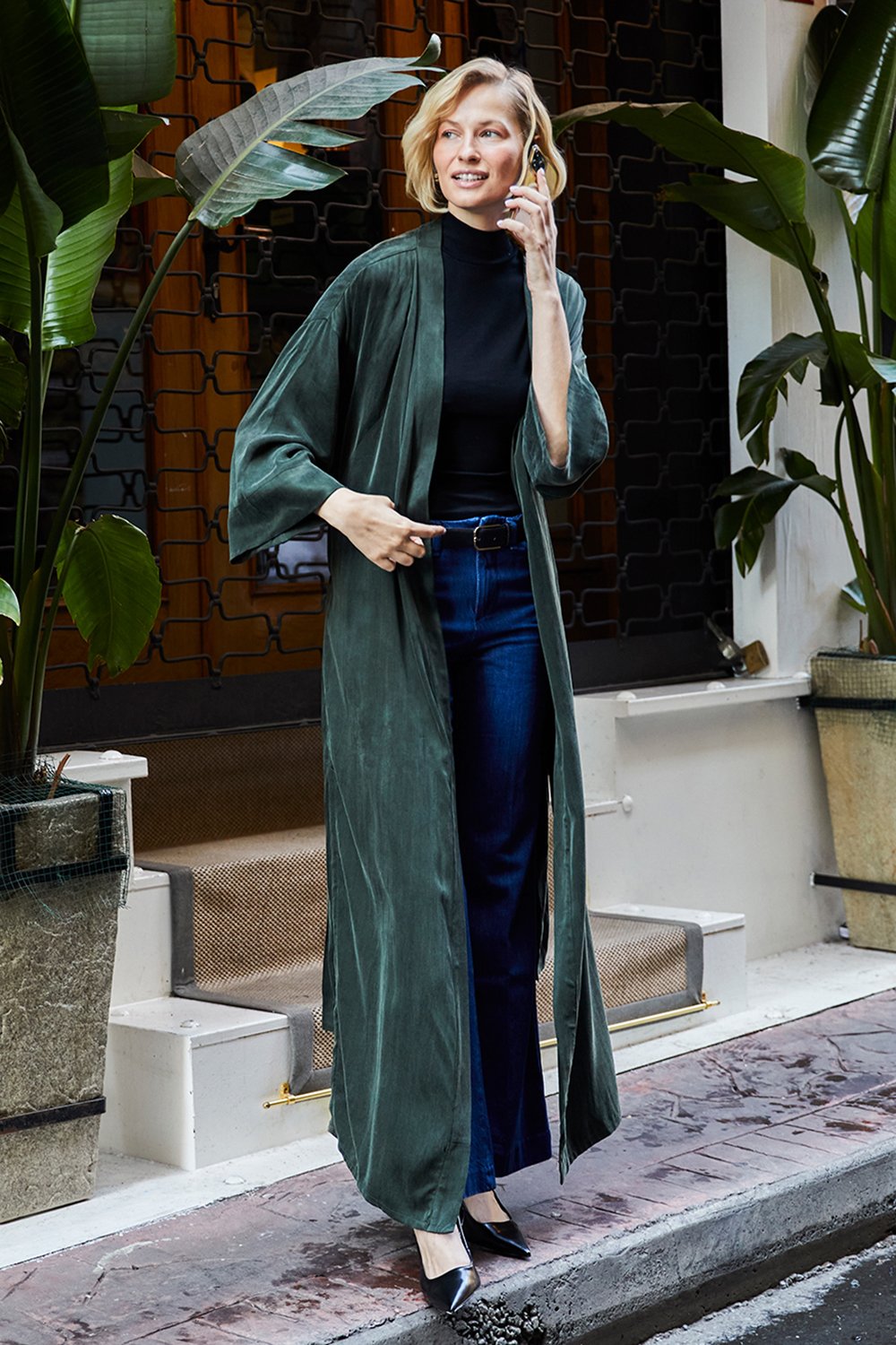 Towdoo-Milky Way - Koyu Yeşil - Uzun Kimono-Kimono-5-Milagron.com