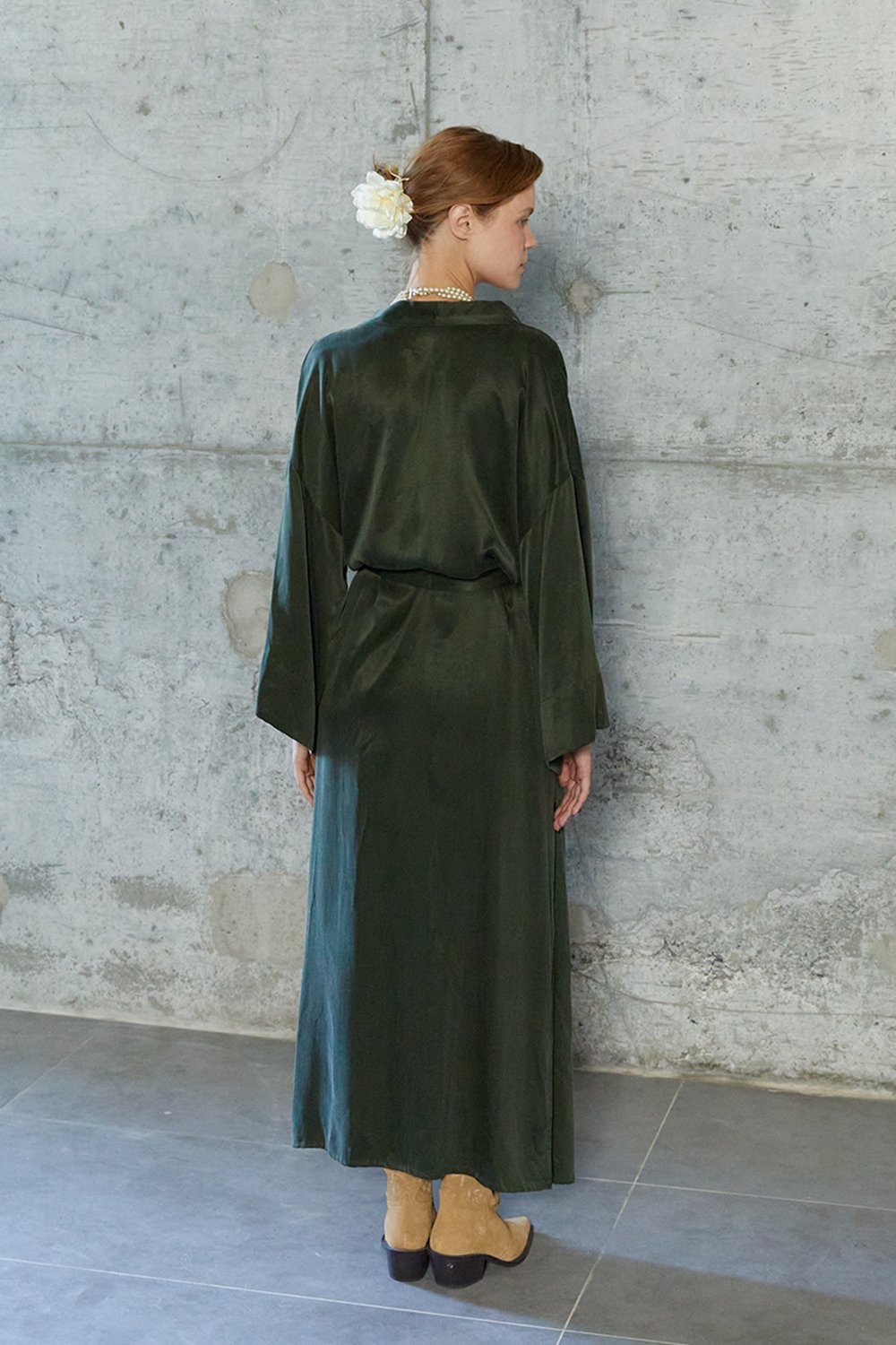 Towdoo-Milky Way - Koyu Yeşil - Uzun Kimono-Kimono-6-Milagron.com