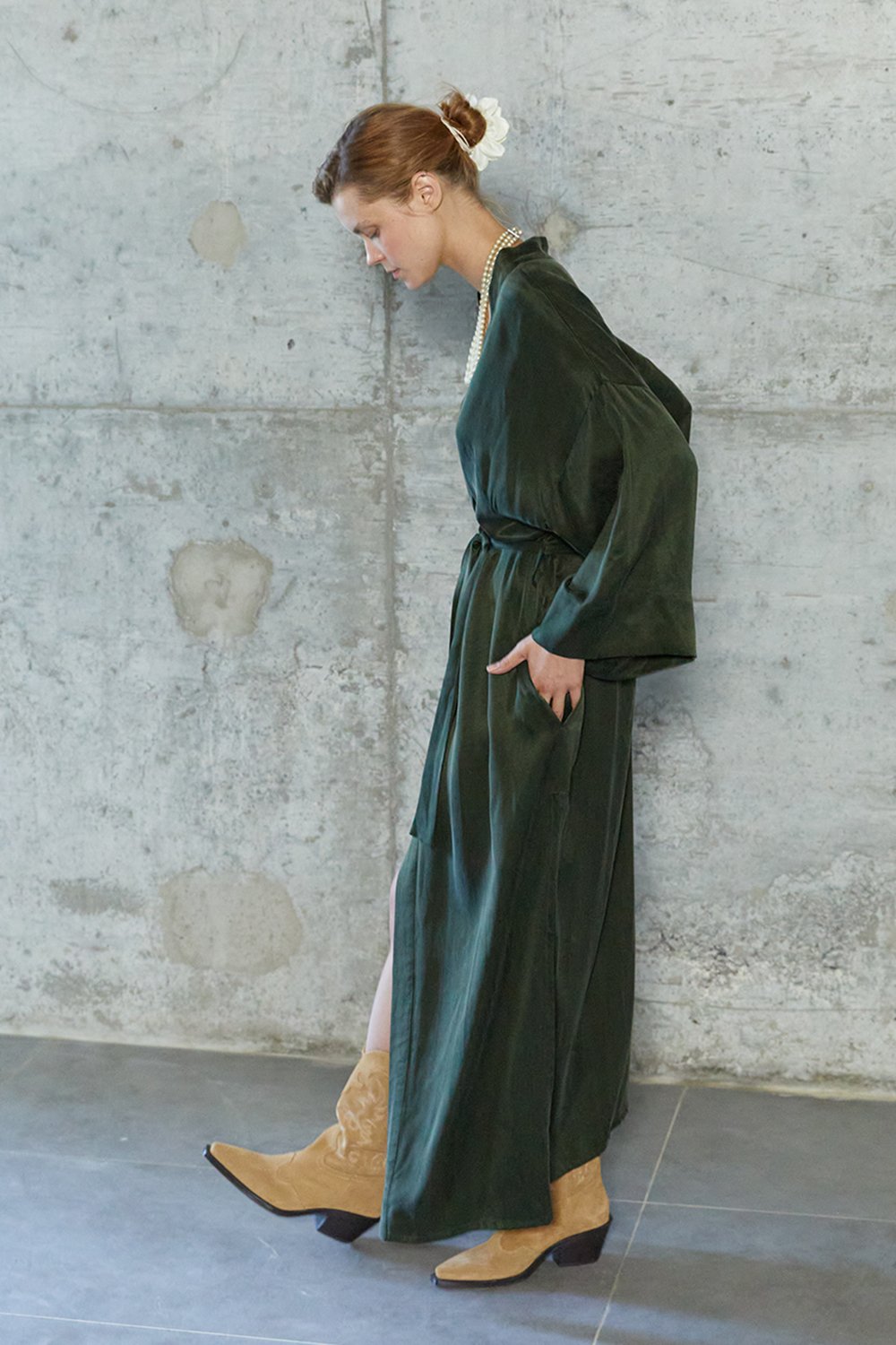 Towdoo-Milky Way - Koyu Yeşil - Uzun Kimono-Kimono-8-Milagron.com